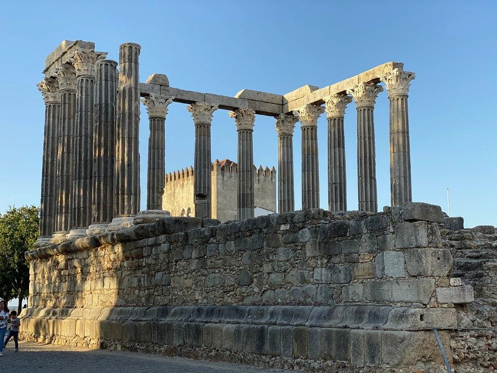 The Roman Temple of Évora in the historic centre of the Alentejo, Portugal, one of the highlights of the cycling holiday